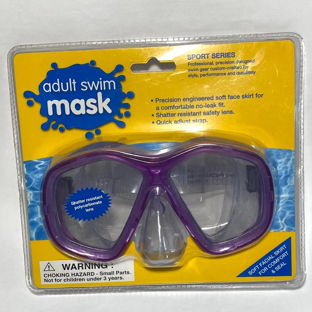 Adult Swim Mask Shatter Resistant Precision Engineered Quick Adjust Strap